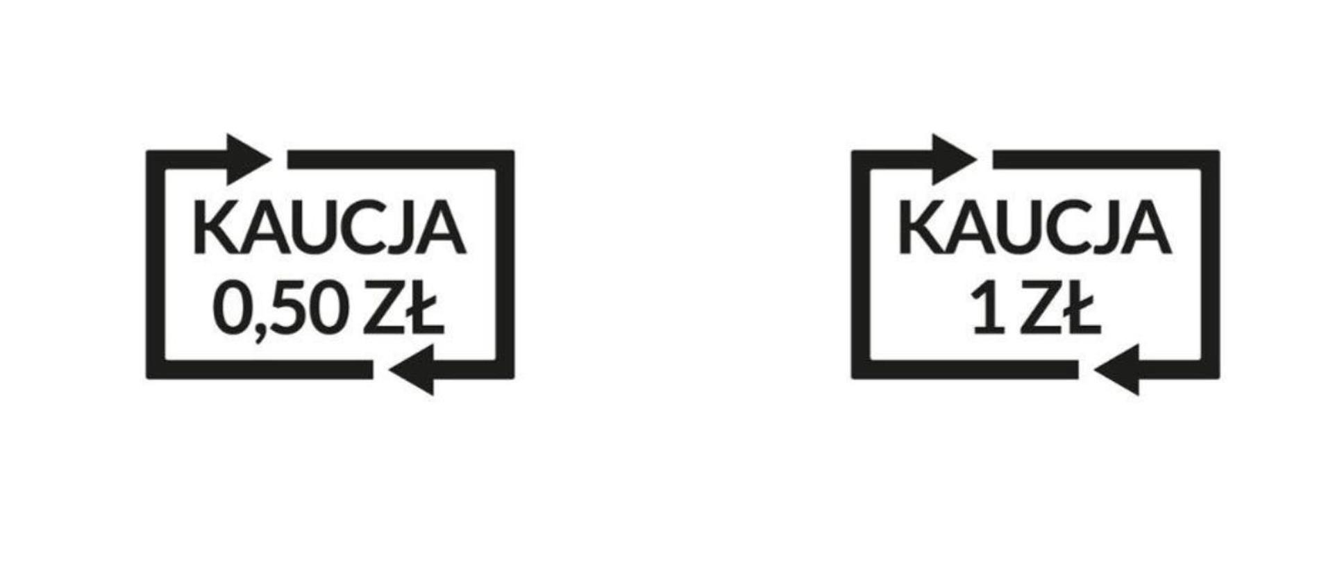 na zdjęciu widnieją napisy: kaucja 0,50 zł kaucja 1 zł