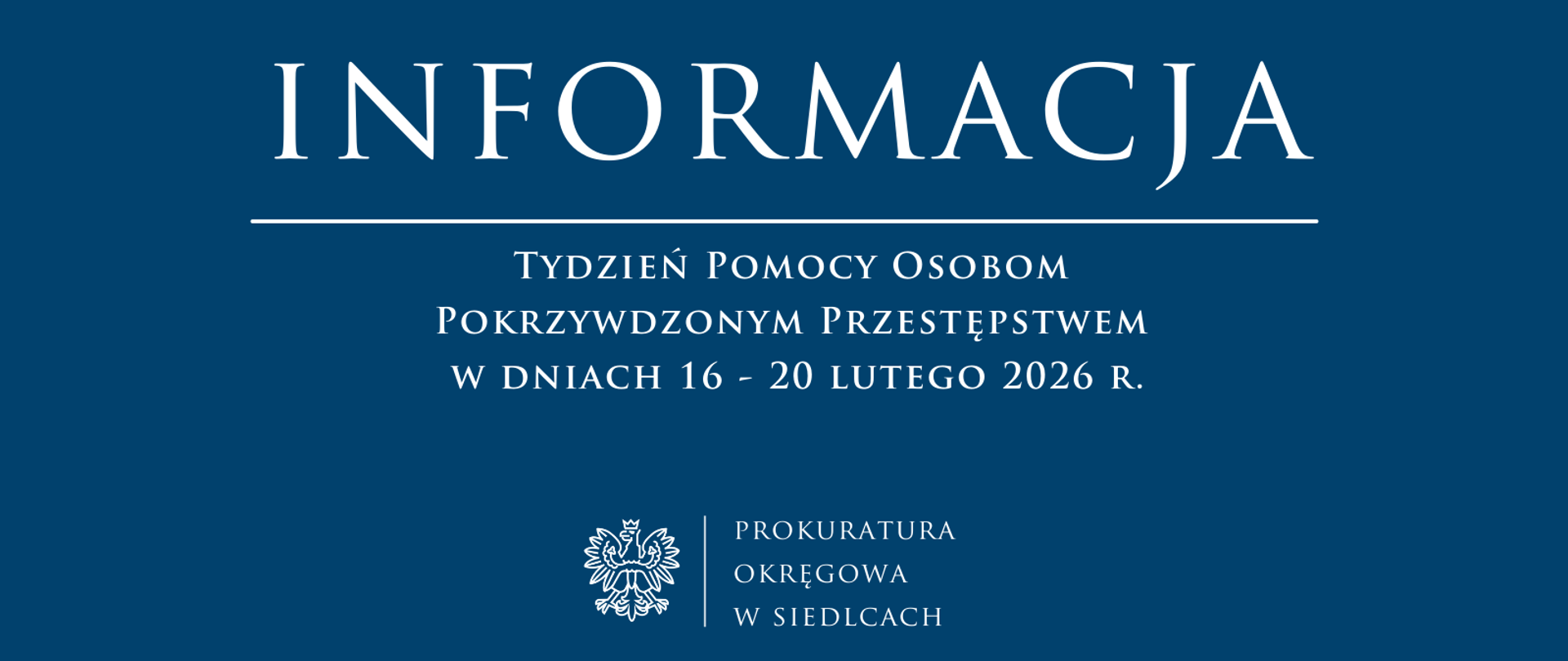 Tydzień Pomocy Osobom Pokrzywdzonym Przestępstwem