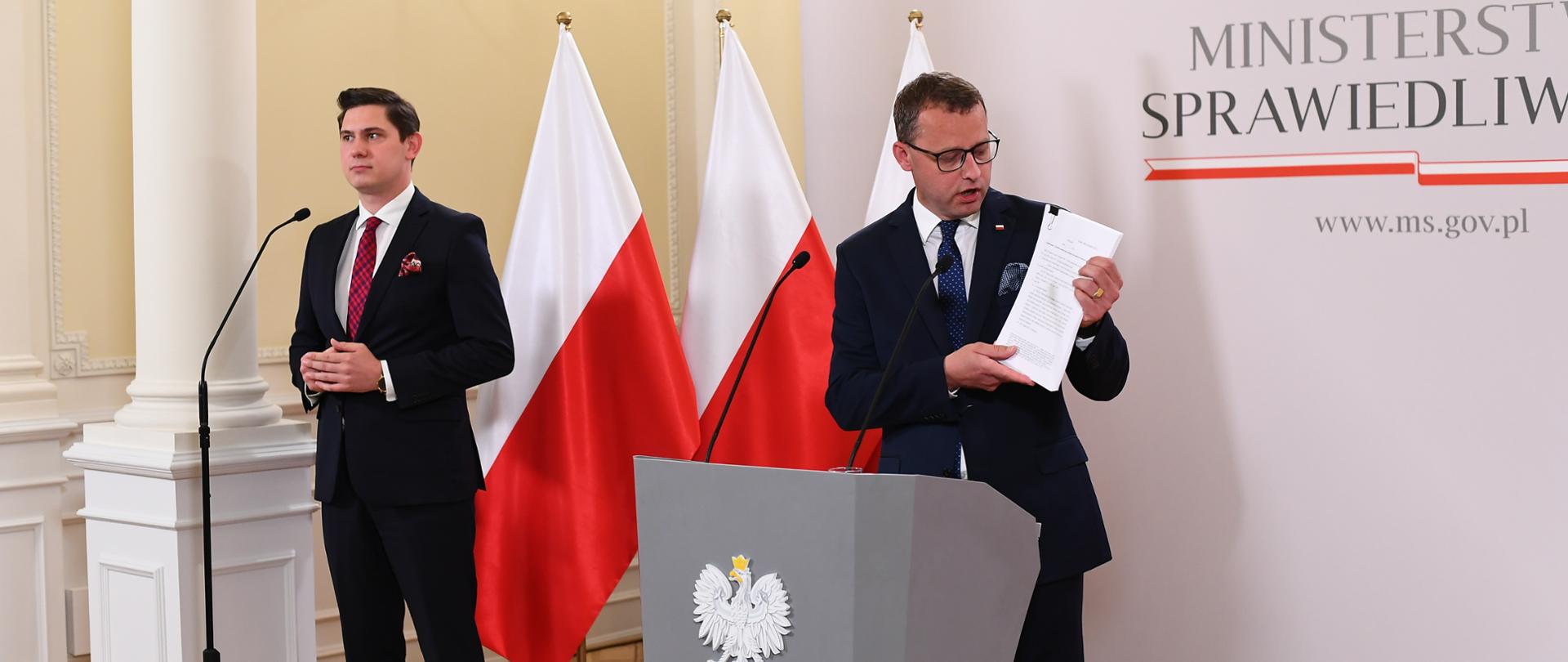 Konferencja prasowa w Ministerstwie Sprawiedliwości 