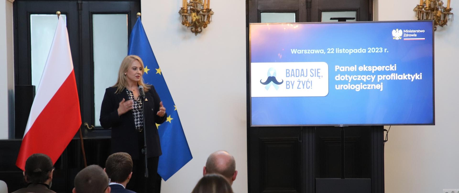 panel ekspercki na temat raka prostaty - minister Katarzyna Sójka