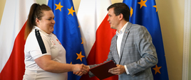 Medaliści mistrzostw Europy w podnoszeniu ciężarów z wizytą w Ministerstwie Sportu i Turystyki