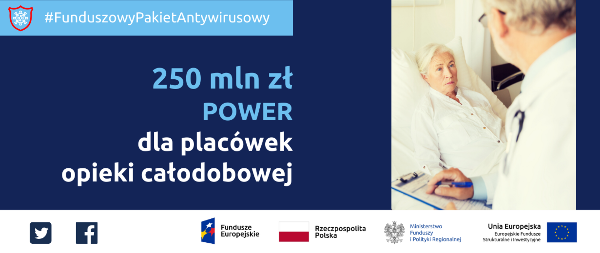 infografika przedstawia nazwę projektu i zdjęcia starszej osoby podczas wizyty lekarskiej