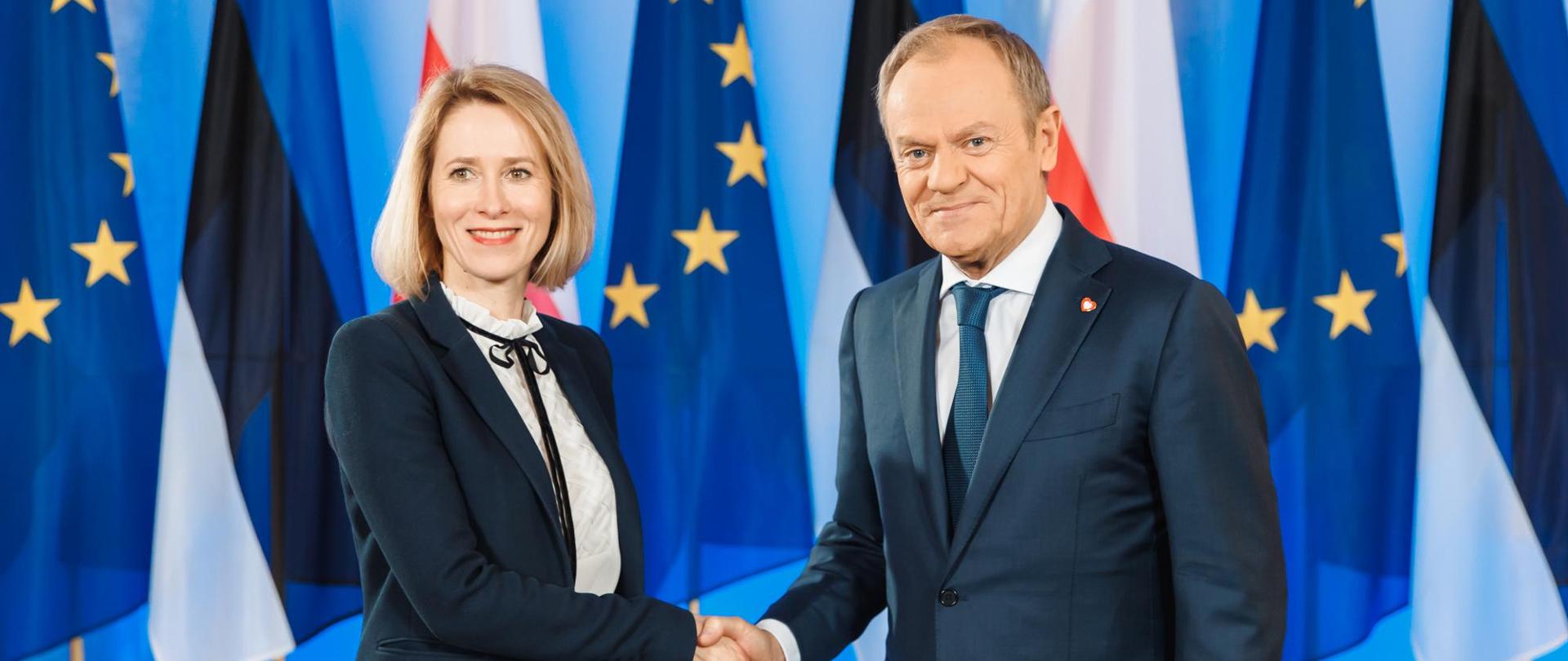 Premier Donald Tusk z Premier Estonii Kają Kallas.