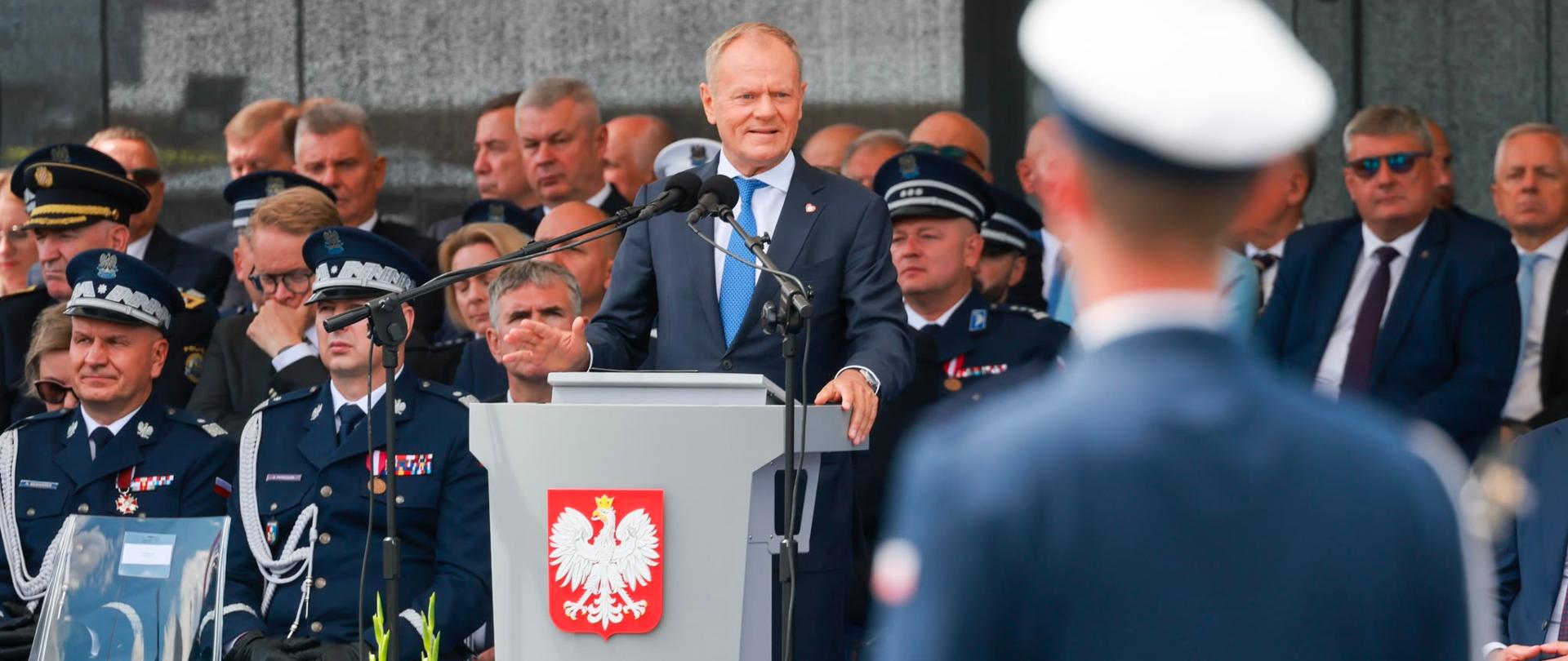 Premier Donald Tusk podczas obchodów Święta Policji